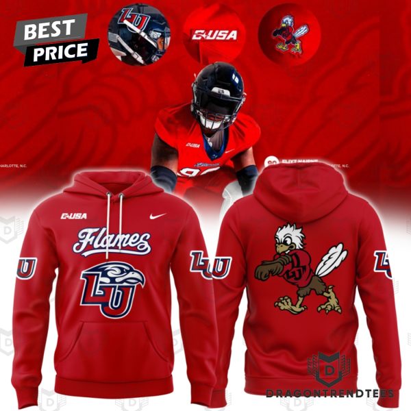 Liberty Flames Football Logo Design Hoodie – Red