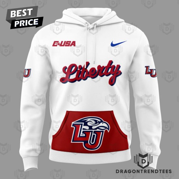 Liberty Flames Football Logo Design Hoodie – White