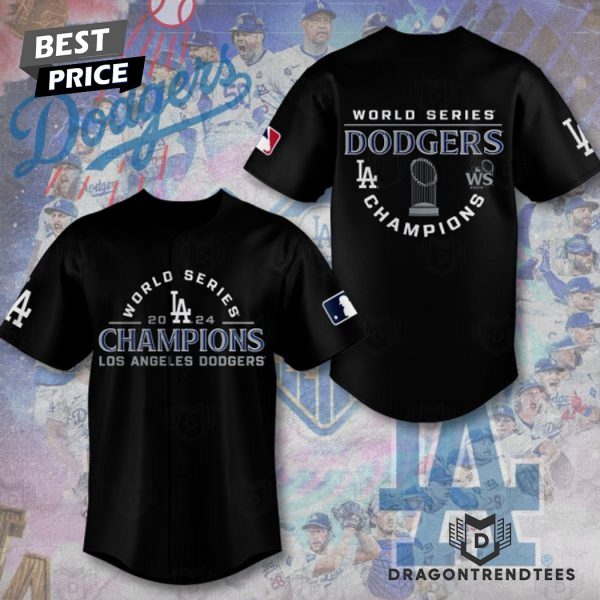 Los Angeles Dodgers World Series Champions 2024 Baseball Jersey – Black