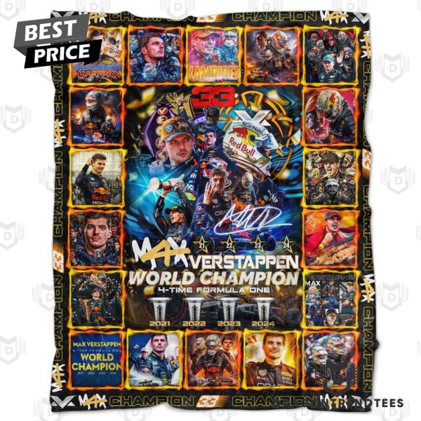 Max Verstappen World Champions 2024 Blanket