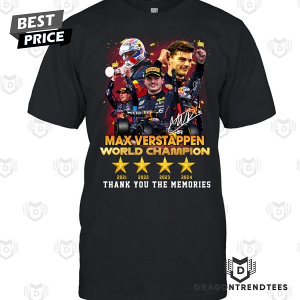 Max Verstappen World Champions 2024 Signature Thank You For The Memories Unisex T-Shirt