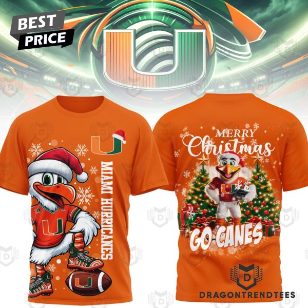 Miami Hurricanes – Merry Christmas Go Canes 3D T-Shirt