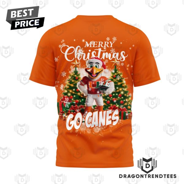 Miami Hurricanes – Merry Christmas Go Canes 3D T-Shirt