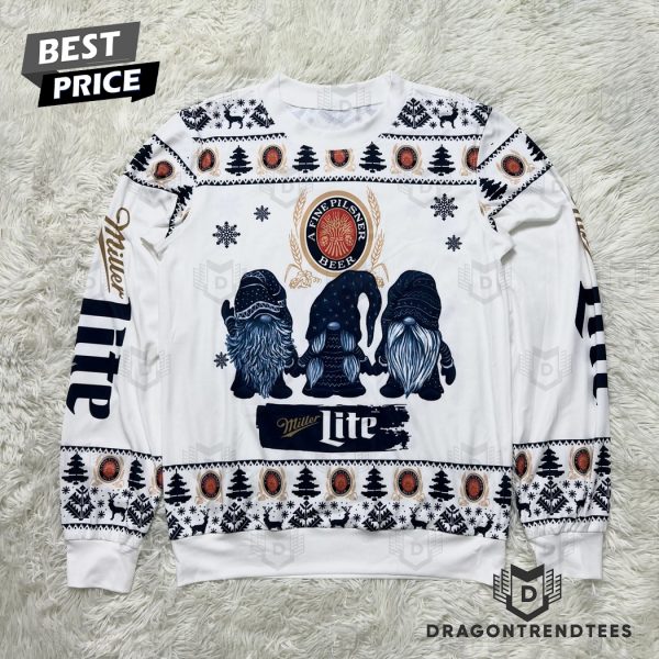 Miller Life Gnomes A Fine Pilsner Beer Ugly Christmas Sweater