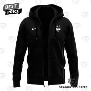 Uconn Huskies Women Basketball All Black Zip Hoodie