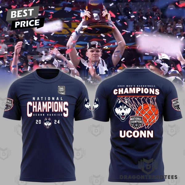 National Champions Uconn Huskies Men Basketball 2024 3D T-Shirt – Blue