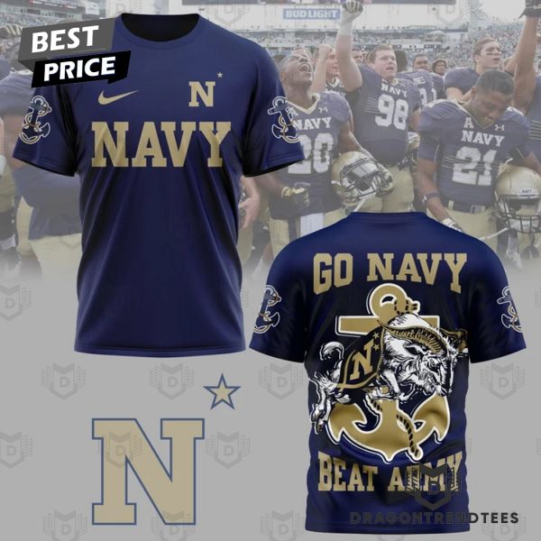 Navy Midshipmen Go Navy Bear Army 3D T-Shirt – Blue