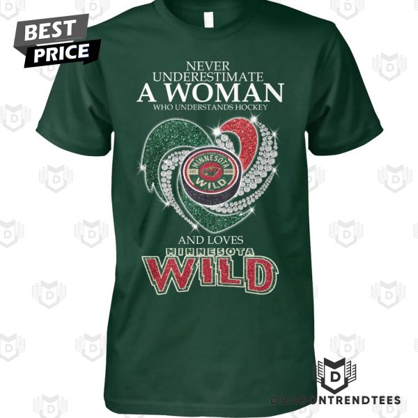 Never Underestimate A Woman Who Understands Hockey And Loves Minnesota Wild Unisex T-Shirt