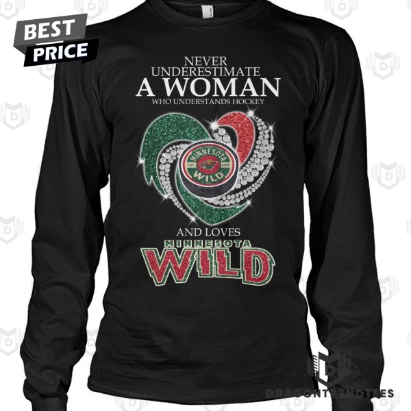 Never Underestimate A Woman Who Understands Hockey And Loves Minnesota Wild Unisex T-Shirt