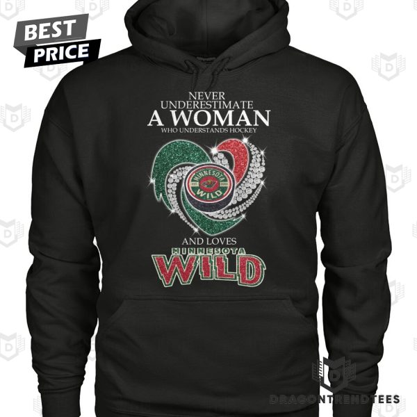 Never Underestimate A Woman Who Understands Hockey And Loves Minnesota Wild Unisex T-Shirt