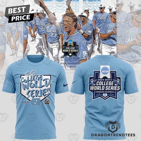 North Carolina Tar Heels 2024 NCAA Mens Baseball College World Series 3D T-Shirt