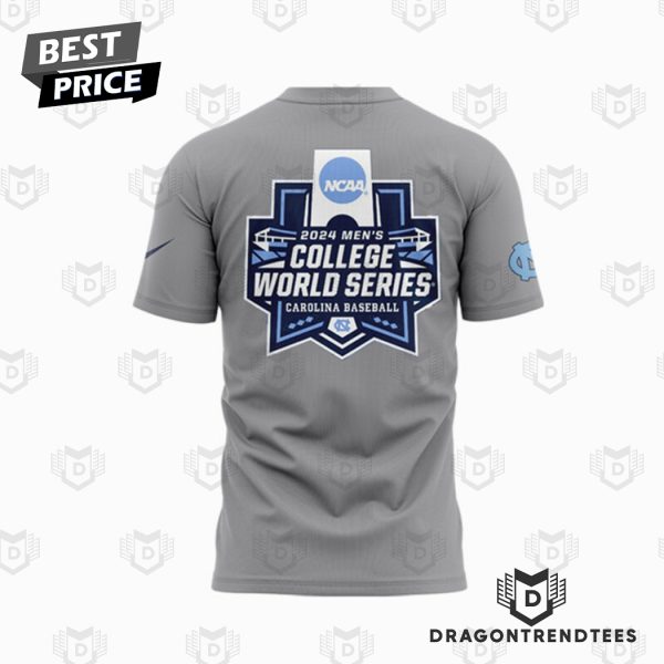 North Carolina Tar Heels 2024 NCAA Mens Baseball College World Series 3D T-Shirt – Grey