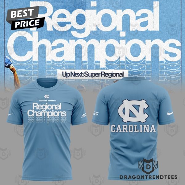 North Carolina Tar Heels Baseball Regional Champions 3D T-Shirt – Blue