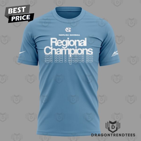 North Carolina Tar Heels Baseball Regional Champions 3D T-Shirt – Blue