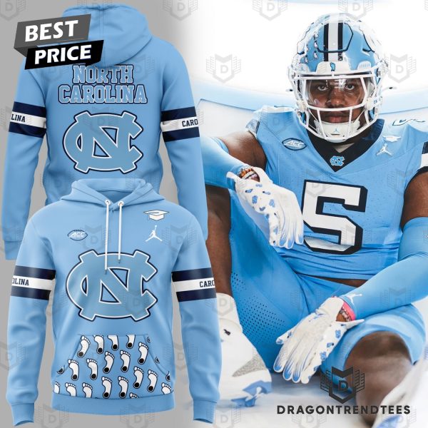 North Carolina Tar Heels Football Design Hoodie – Blue