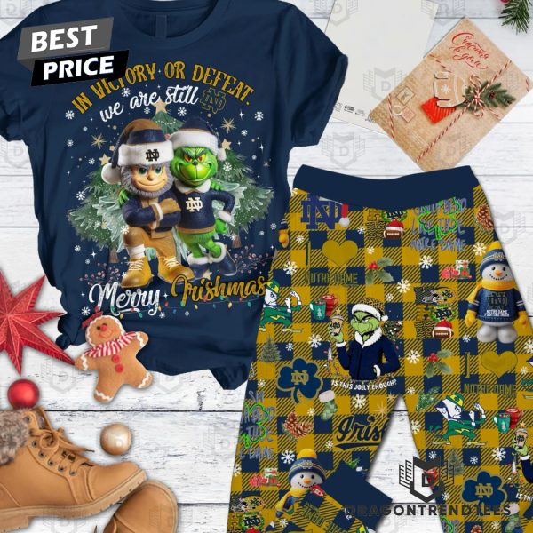 Notre Dame Fighting Irish Merry Irishmas Pajamas Set