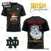 Notre Dame Fighting Irish – Santa Loves Fighting Irish 3D T-Shirt – White