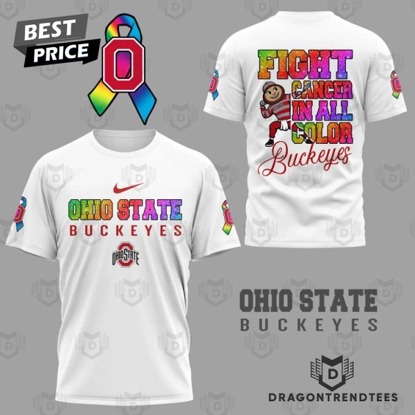 Ohio State Buckeyes Fight Cancer In All Color 3D T-Shirt