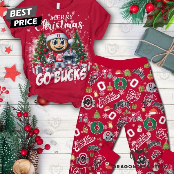 Ohio State Buckeyes Merry Christmas Go Bucks Pajamas Set