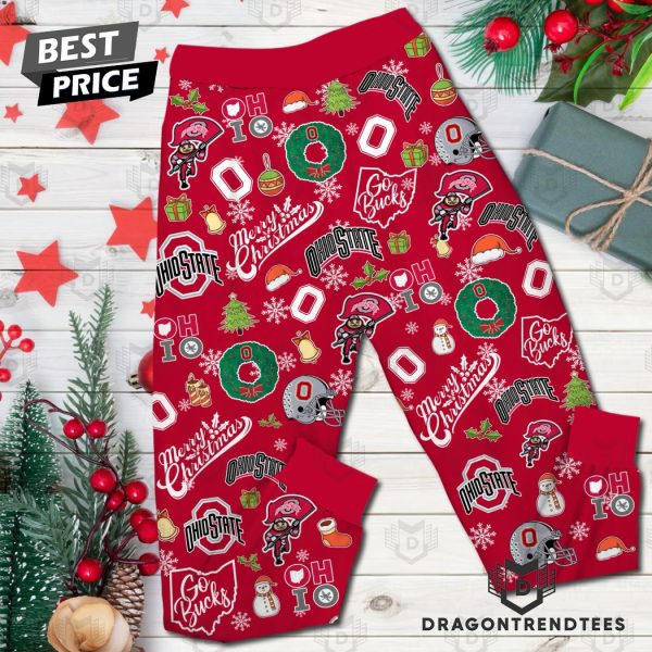 Ohio State Buckeyes Merry Christmas Go Bucks Pajamas Set