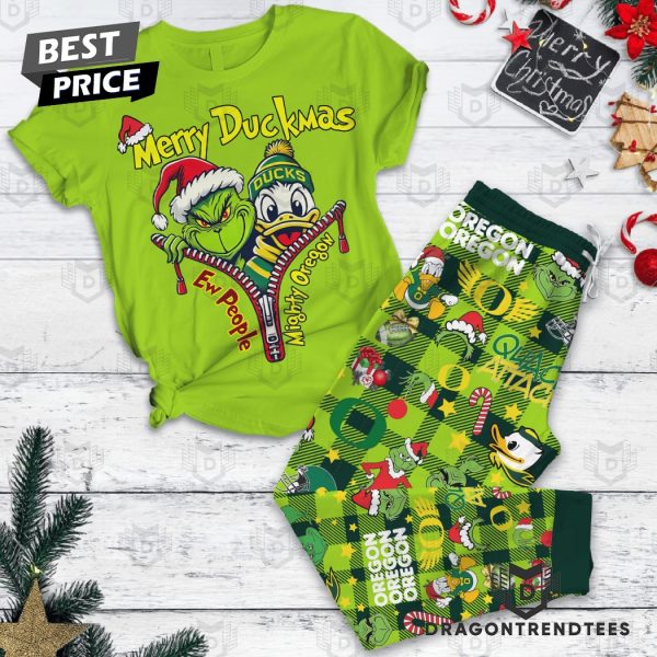 Oregon Ducks x The Grinch Merry Duckmas Pajamas Set