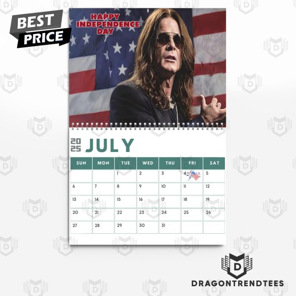 Ozzy Osbourne New Year 2025 Calendar