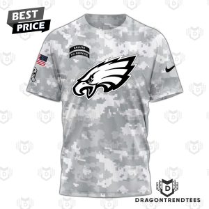 Personalized Philadelphia Eagles Camo 2024 Salute To Service Club 3D T-Shirt