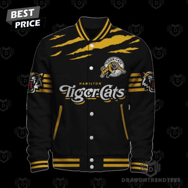 Personalized Hamilton Tiger-Cats Black And Gold Baseball Jacket