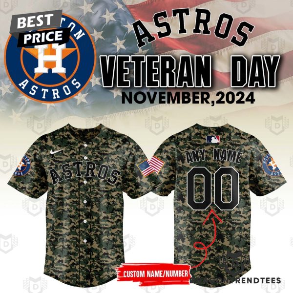 Personalized Houston Astros 2024 Veterans Day Baseball Jersey