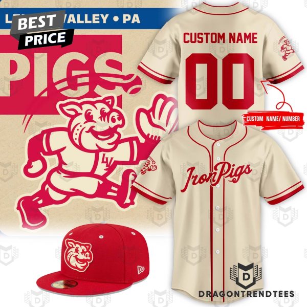 Personalized Lehigh Valley IronPigs 50s-style Fauxback Baseball Jersey