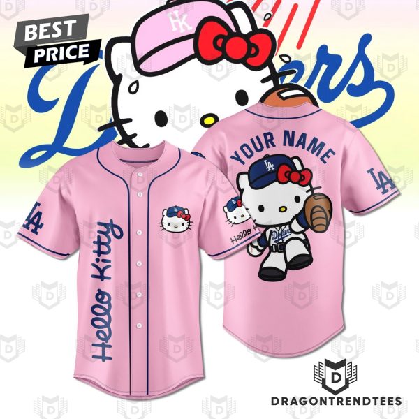 Personalized Los Angeles Dodgers x Hello Kitty Baseball Jersey