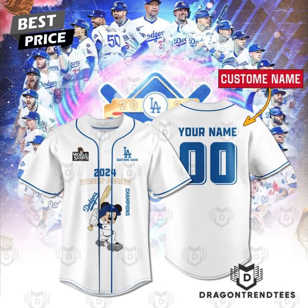 Personalized Los Angeles Dodgers x Mickey Eight-Times World Series Champions Baseball Jersey