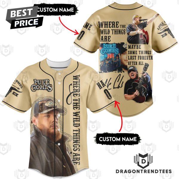 Personalized Luke Combs Where The Wild Things Are Signature Baseball Jersey