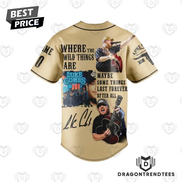 Personalized Luke Combs Where The Wild Things Are Signature Baseball Jersey