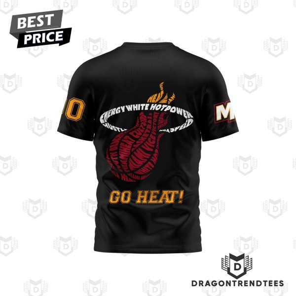 Personalized Miami Heat Go Heat 3D T-Shirt – Black