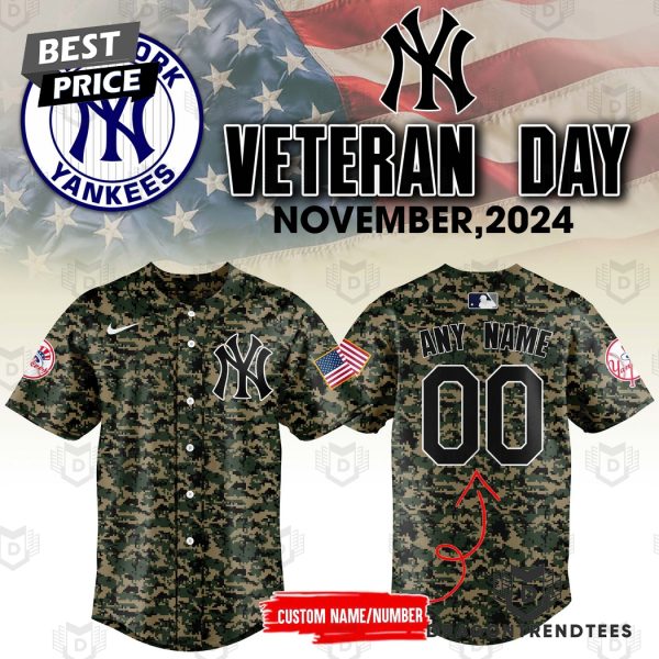 Personalized New York Yankees 2024 Veterans Day Baseball Jersey