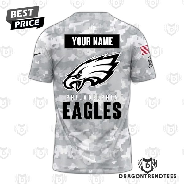 Personalized Philadelphia Eagles Camo 2024 Salute To Service Club 3D T-Shirt