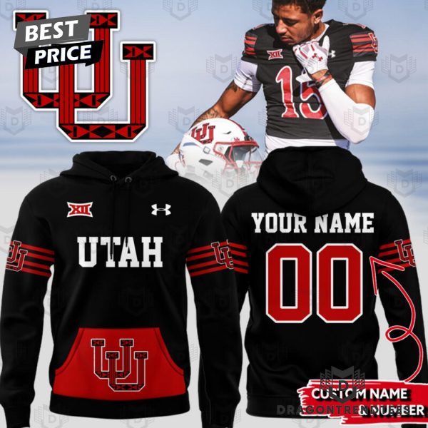 Personalized Utah Utes Football Team Logo Design Hoodie – Black