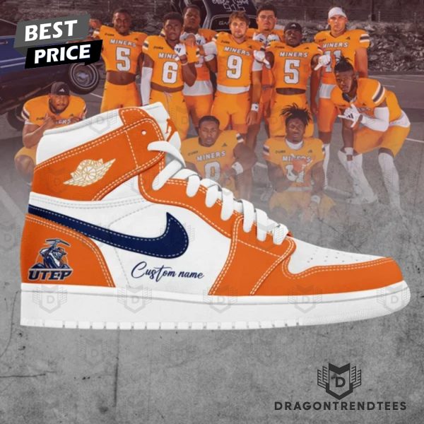 Personalized UTEP Miners Football Air Jordan 1 High Top