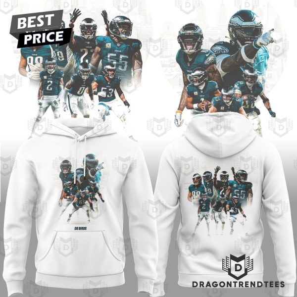 Philadelphia Eagles Go Birds Design Hoodie – White