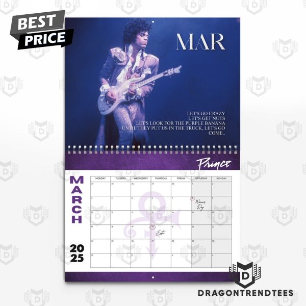 Prince New Year 2025 Calendar