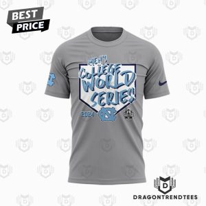 North Carolina Tar Heels 2024 NCAA Mens Baseball College World Series 3D T-Shirt – Grey