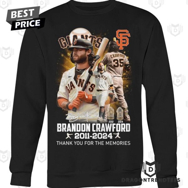 San Francisco Giants Brandon Crawford 2011-2024 Signature Thank You For The Memories Unisex T-Shirt