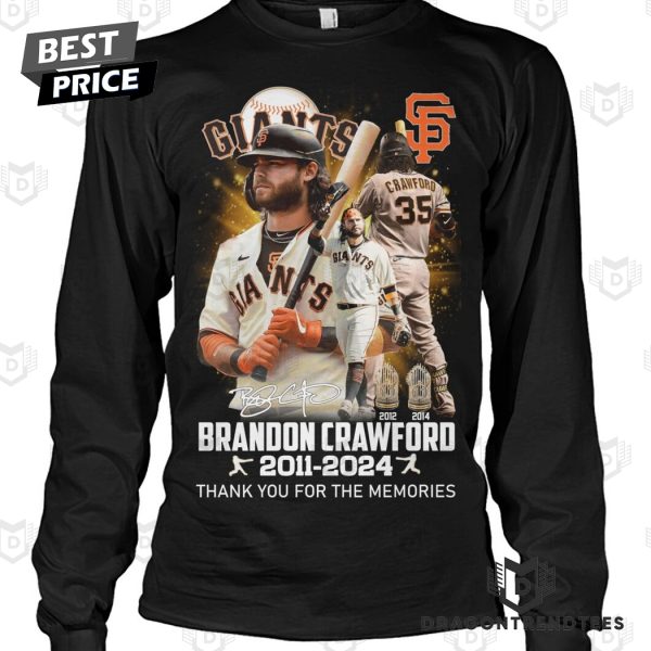 San Francisco Giants Brandon Crawford 2011-2024 Signature Thank You For The Memories Unisex T-Shirt