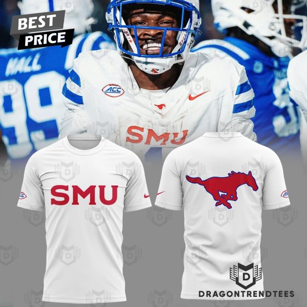 SMU Mustangs Football For Fans 3D T-Shirt – White