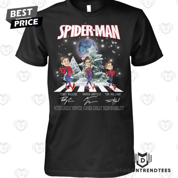 Spider Man Tobey Maguire – Andrew Garfield – Tom Holland Signature Unisex T-Shirt