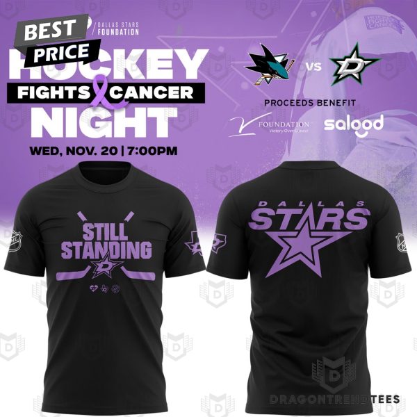 Still Standing Dallas Stars 2024 Hockey Fights x Cancer Night 3D T-Shirt