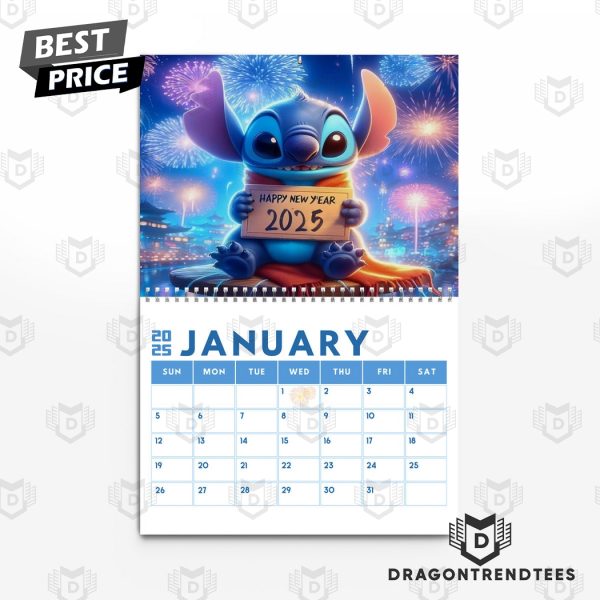 Stitch Happy New Year 2025 Calendar