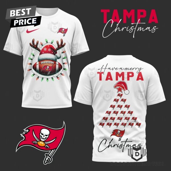 Tampa Bay Buccaneers Have A Merry Christmas 3D T-Shirt – White