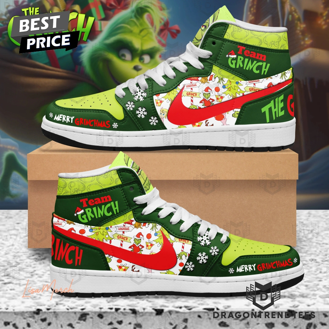 Team Grinch Merry Grinchmas Air Jordan 1 High Top Team Grinch Merry Grinchmas Air Jordan 1 High Top